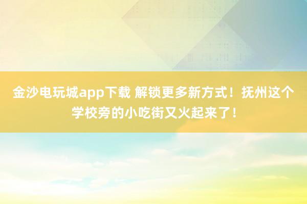 金沙电玩城app下载 解锁更多新方式！抚州这个学校旁的小吃街又火起来了！