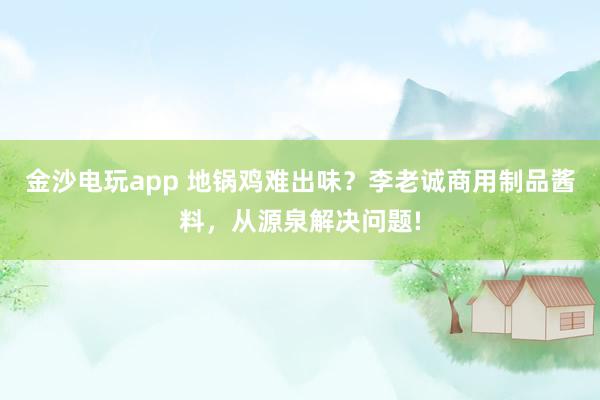 金沙电玩app 地锅鸡难出味？李老诚商用制品酱料，从源泉解决问题!