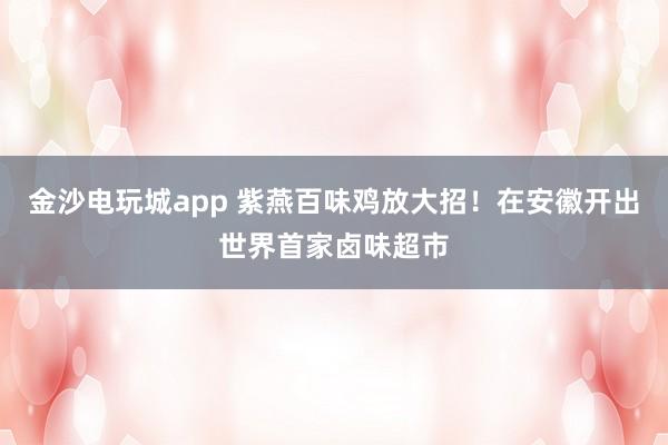 金沙电玩城app 紫燕百味鸡放大招！在安徽开出世界首家卤味超市