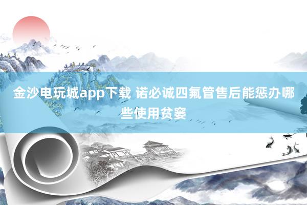 金沙电玩城app下载 诺必诚四氟管售后能惩办哪些使用贫窭