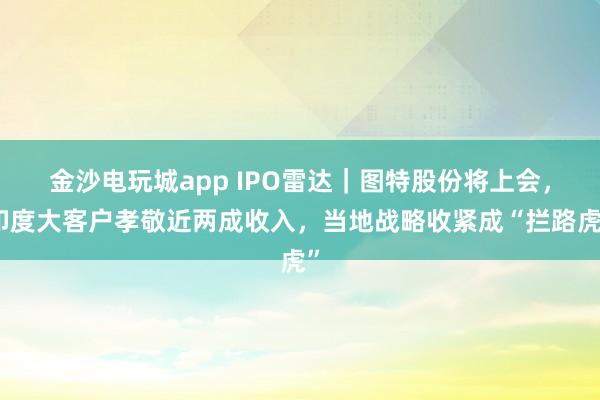 金沙电玩城app IPO雷达｜图特股份将上会，印度大客户孝敬近两成收入，当地战略收紧成“拦路虎”