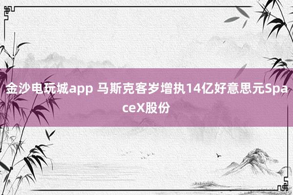 金沙电玩城app 马斯克客岁增执14亿好意思元SpaceX股份