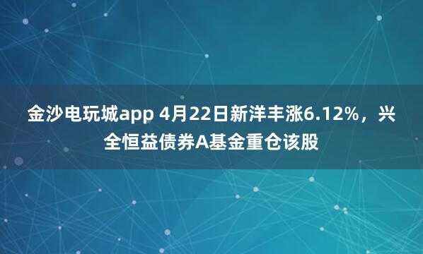 金沙电玩城app 4月22日新洋丰涨6.12%，兴全恒益债券A基金重仓该股