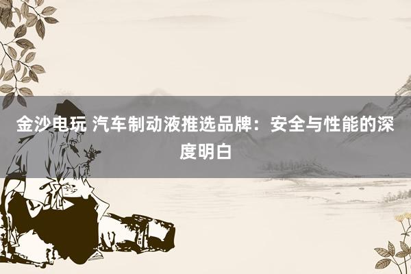 金沙电玩 汽车制动液推选品牌：安全与性能的深度明白