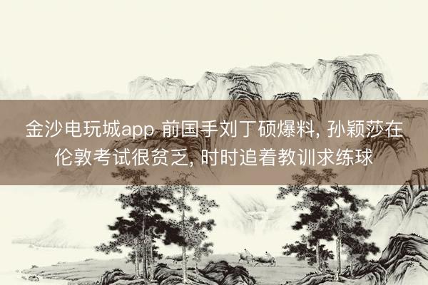 金沙电玩城app 前国手刘丁硕爆料， 孙颖莎在伦敦考试很贫乏， 时时追着教训求练球